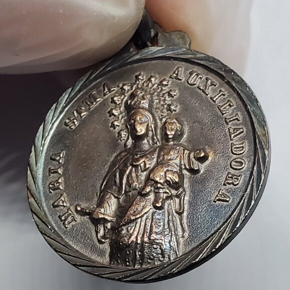 Maria Stma Auxiliadora Vintage Medal Silver 1000 (Pendant) - Picture 5 of 6